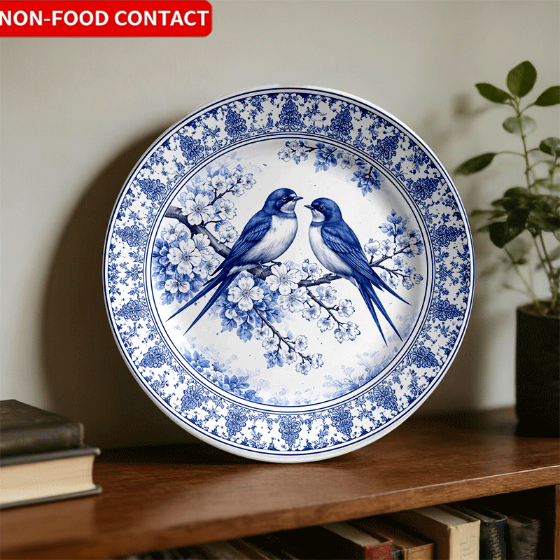 Decoratief bord met blauw-witt - Home Cooking Recipes recensie en prijs
